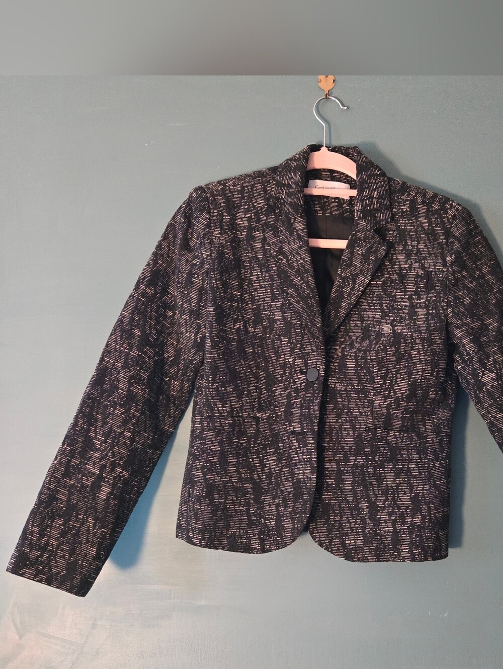 Calvin Klein black and white classic blazer 4